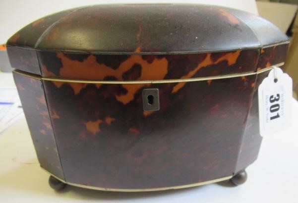 A TORTOISESHELL TEA CADDY Image