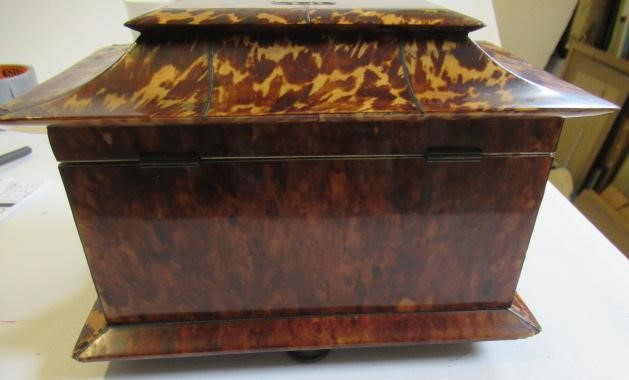 A TORTOISESHELL TEA CADDY Image