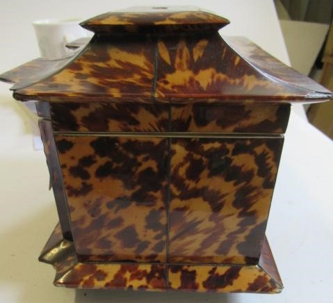 A TORTOISESHELL TEA CADDY Image