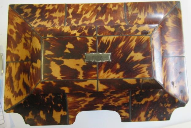 A TORTOISESHELL TEA CADDY Image