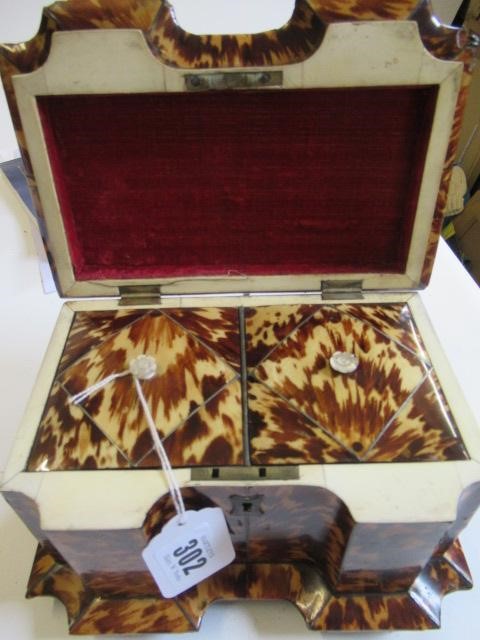 A TORTOISESHELL TEA CADDY Image
