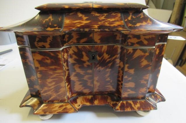 A TORTOISESHELL TEA CADDY Image