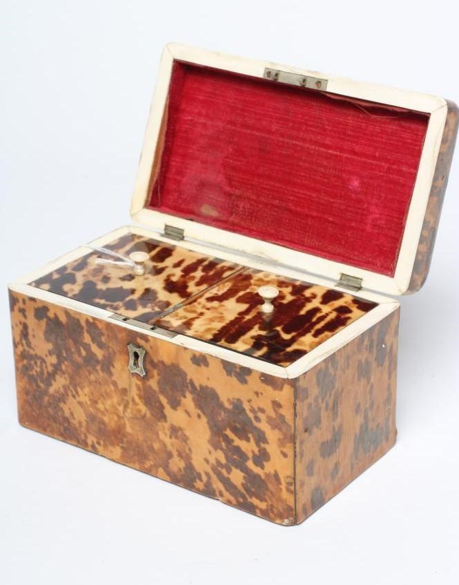 A TORTOISESHELL TEA CADDY Image