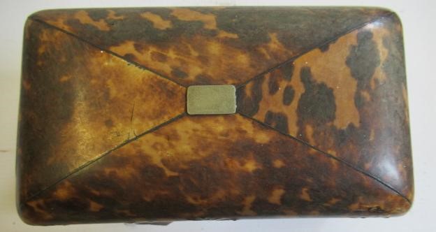 A TORTOISESHELL TEA CADDY Image