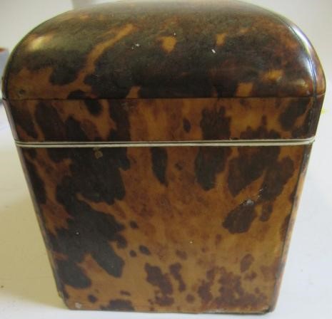 A TORTOISESHELL TEA CADDY Image