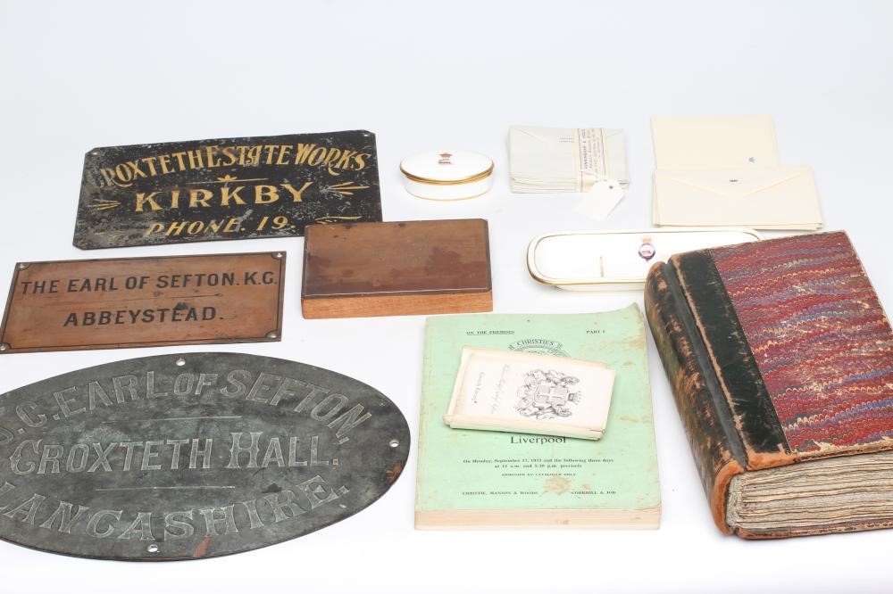 A COLLECTION OF MEMORABILIA relating to the Earldom of Sefton and the family seat Croxteth Hall Image