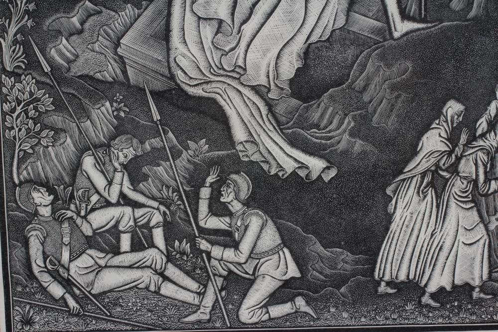 Denis Tegetmeir (1895-1987) The Resurrection of Christ with Red Decorative Border, signed in pencil Image