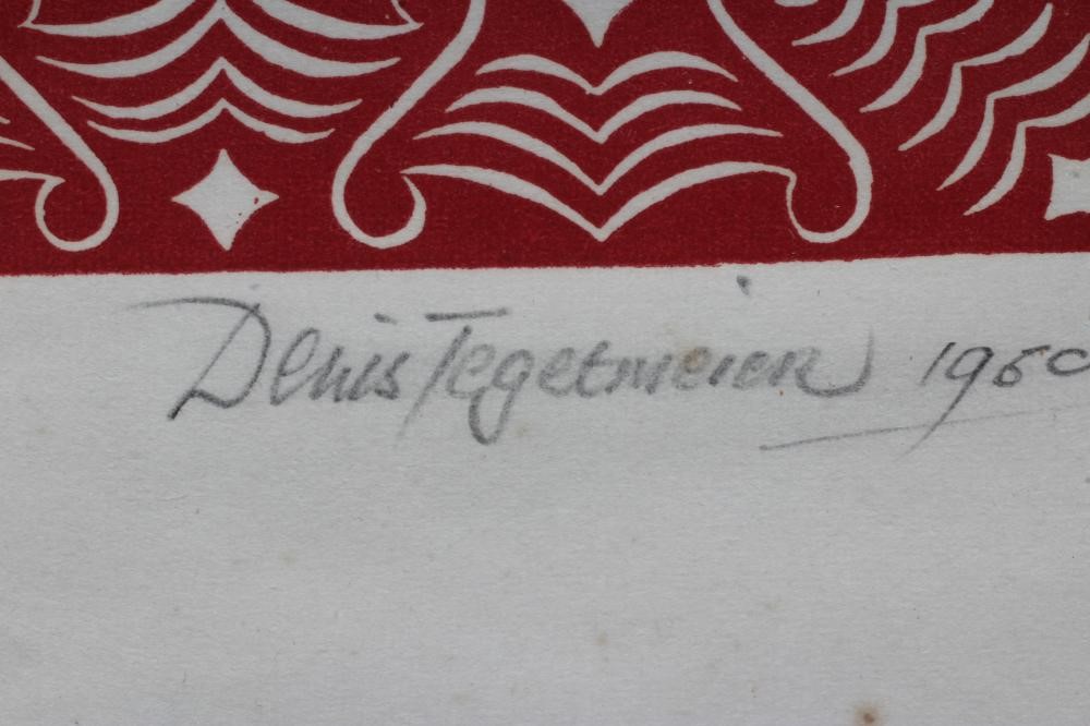 Denis Tegetmeir (1895-1987) The Resurrection of Christ with Red Decorative Border, signed in pencil Image