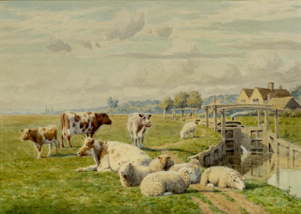 William Sidney Cooper (1854-1927) Near Dedham, Essex, signed lower left, dated 1912, watercolour, Image