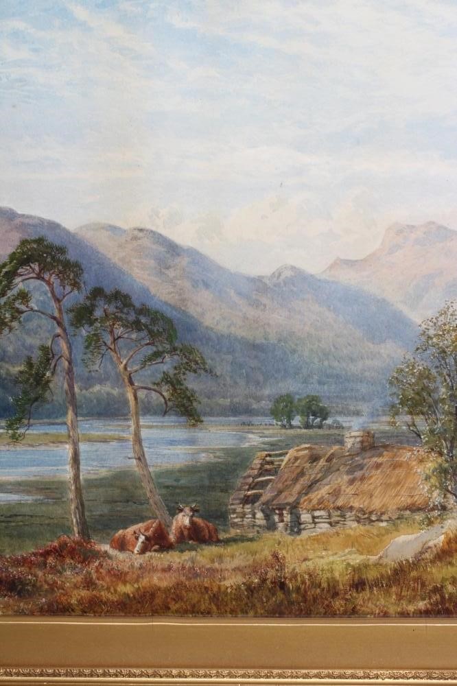 John Faulkner (1835-1894) Mountainous landscape with Cattle in the Foreground Image