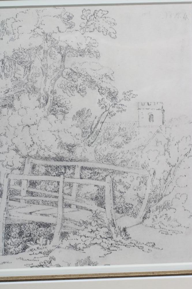 Paul Sandby Munn (1773-1845) Rural Scene with Wooden Bridge over a Stream, indistinctly inscribed Image