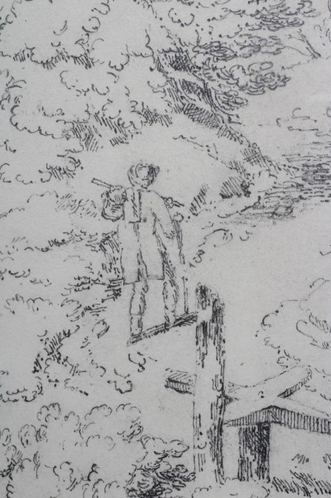 Paul Sandby Munn (1773-1845) Rural Scene with Wooden Bridge over a Stream, indistinctly inscribed Image