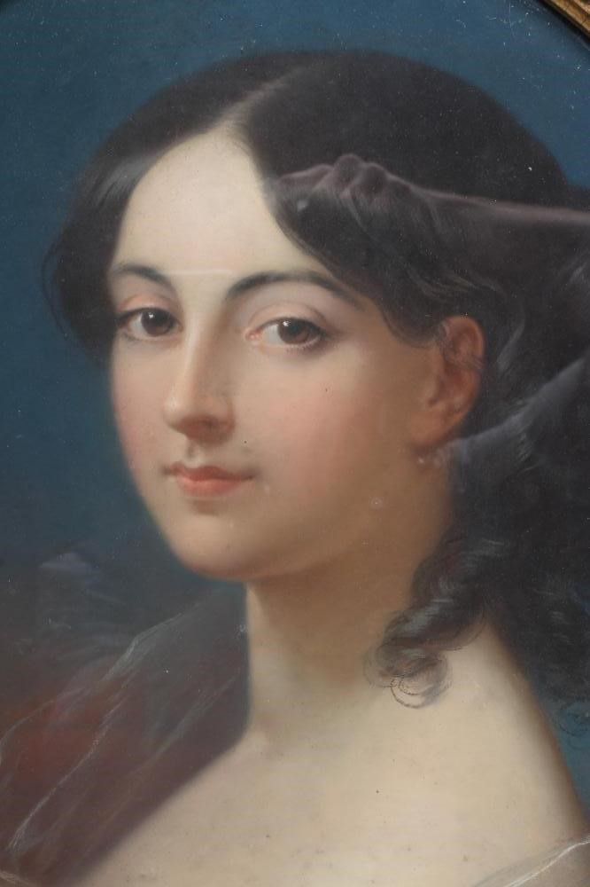 Henri Theodore Fantin-Latour (1836-1904) Portrait of a Young Lady, head and shoulders wearing a Image