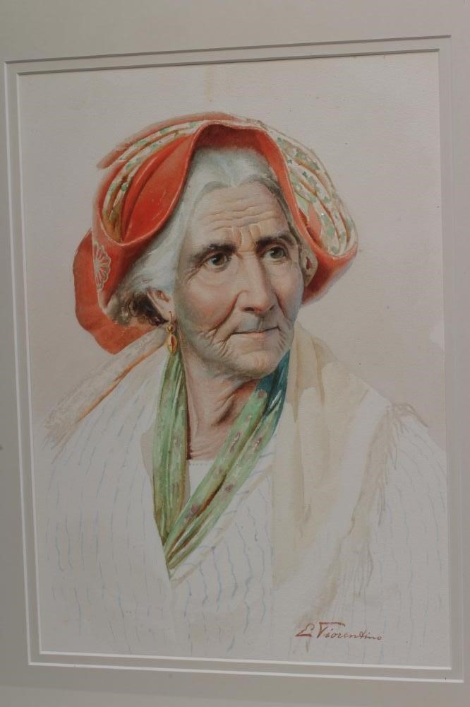 Edoardo Tiorentino (1824-1886) Portraits of an Italian Lady and Gentleman, each signed lower right, Image