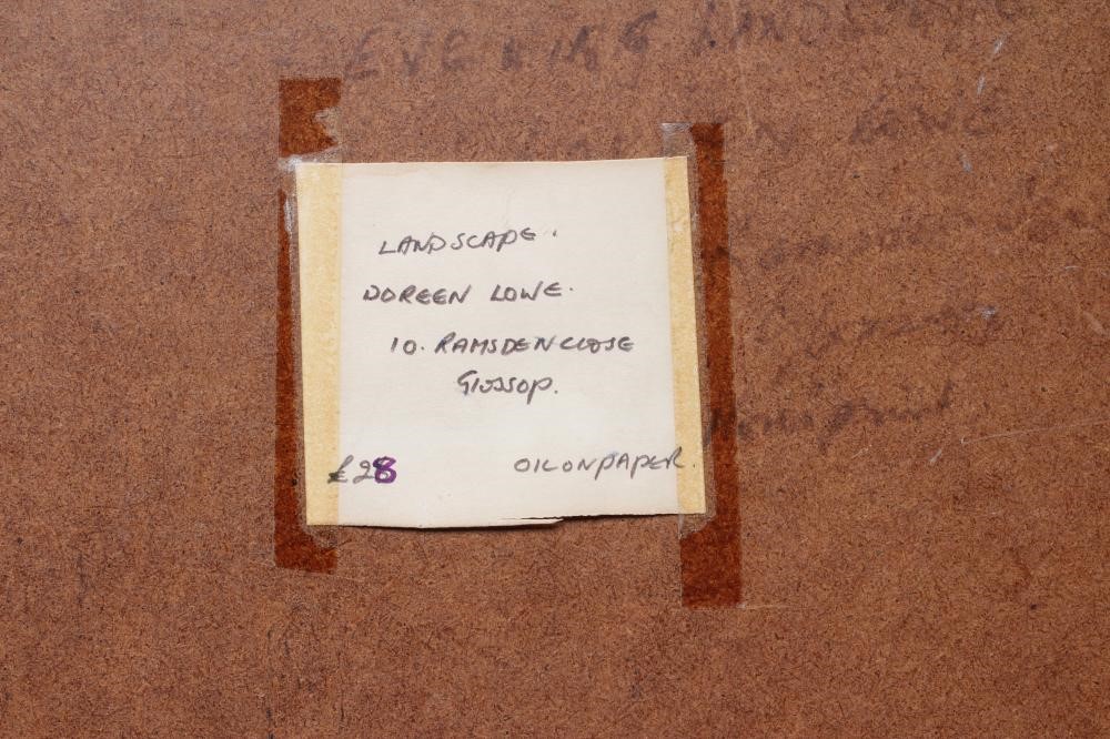 Doreen Lowe (1932-2016) Evening Landscape, signed lower right, inscribed with title verso, oil on Image