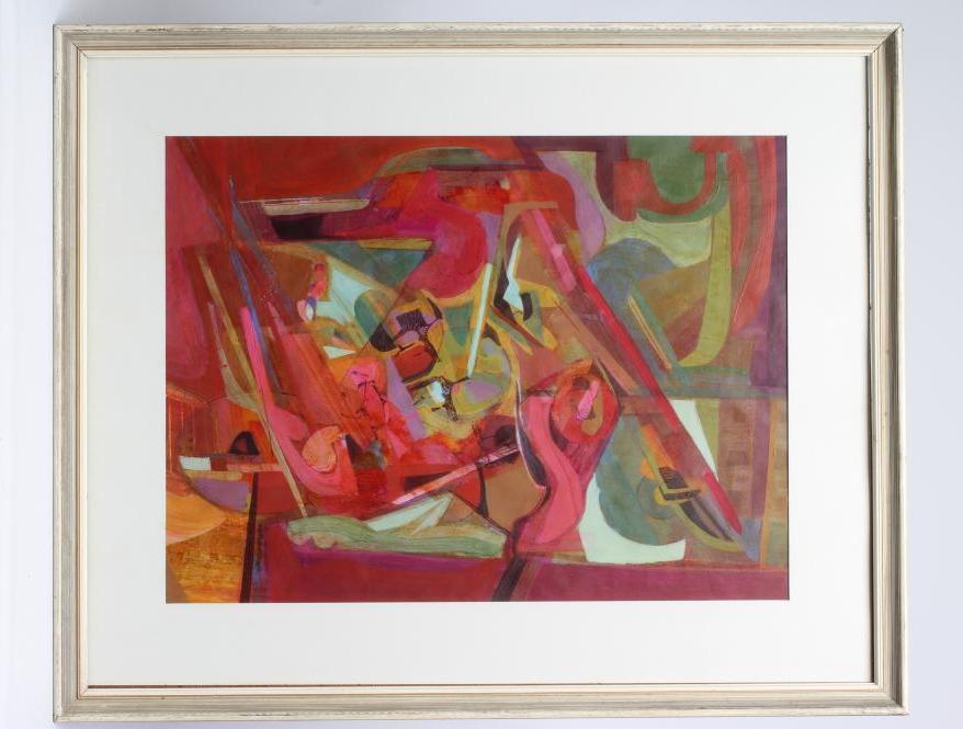 Doreen Lowe (1932-2016) The Fall, signed lower right, gallery label verso, oil on paper, 19" x 14", Image