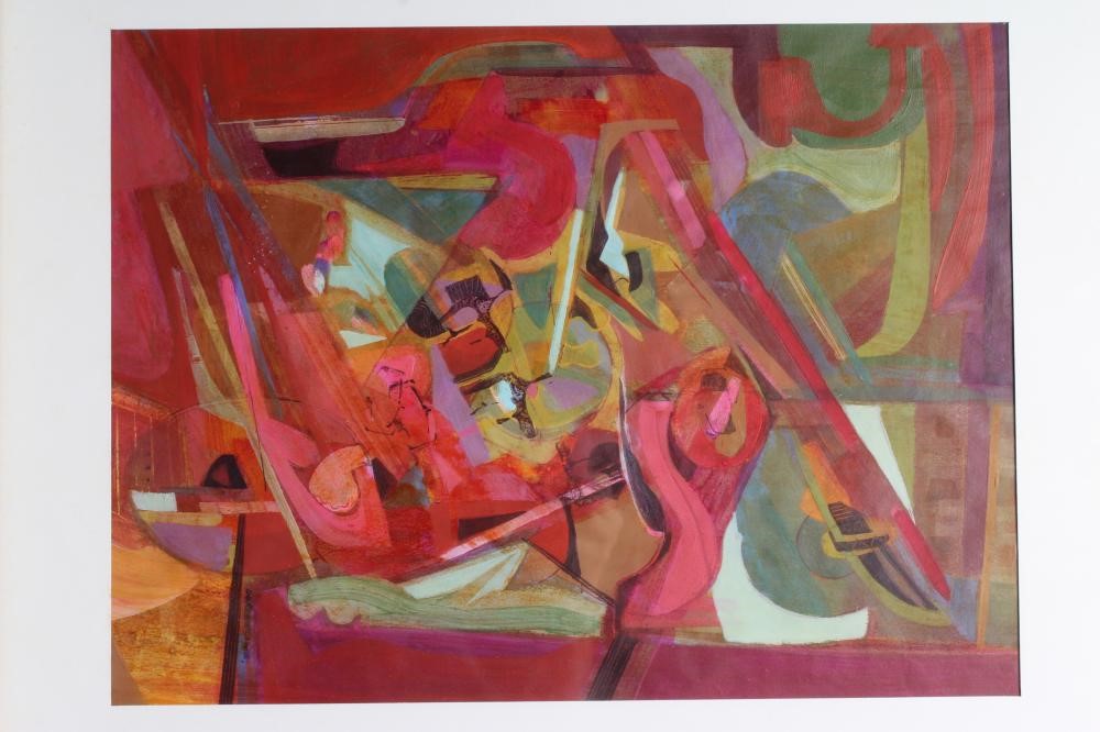 Doreen Lowe (1932-2016) The Fall, signed lower right, gallery label verso, oil on paper, 19" x 14", Image