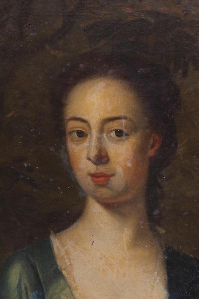 Follower of Godfrey Kneller (1646-1723) Portrait of a Lady, half length with a Young Child, oil on Image