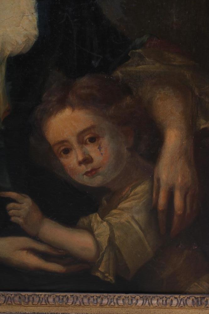Follower of Godfrey Kneller (1646-1723) Portrait of a Lady, half length with a Young Child, oil on Image