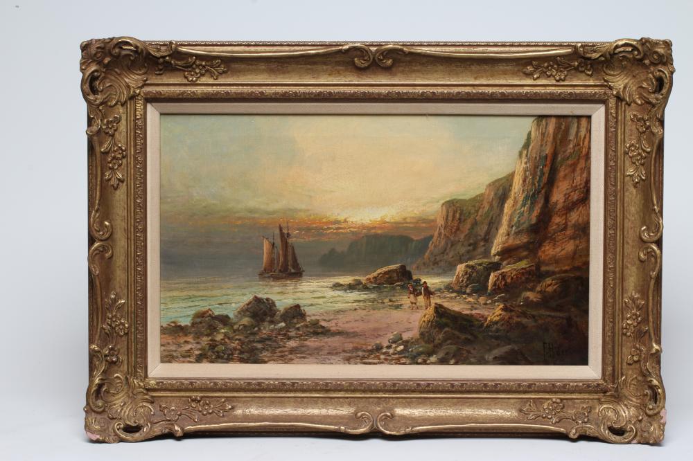 Frank Hider (1861-1933) Sunset on a Tranquille Sea, signed lower right, inscribed with title verso, Image