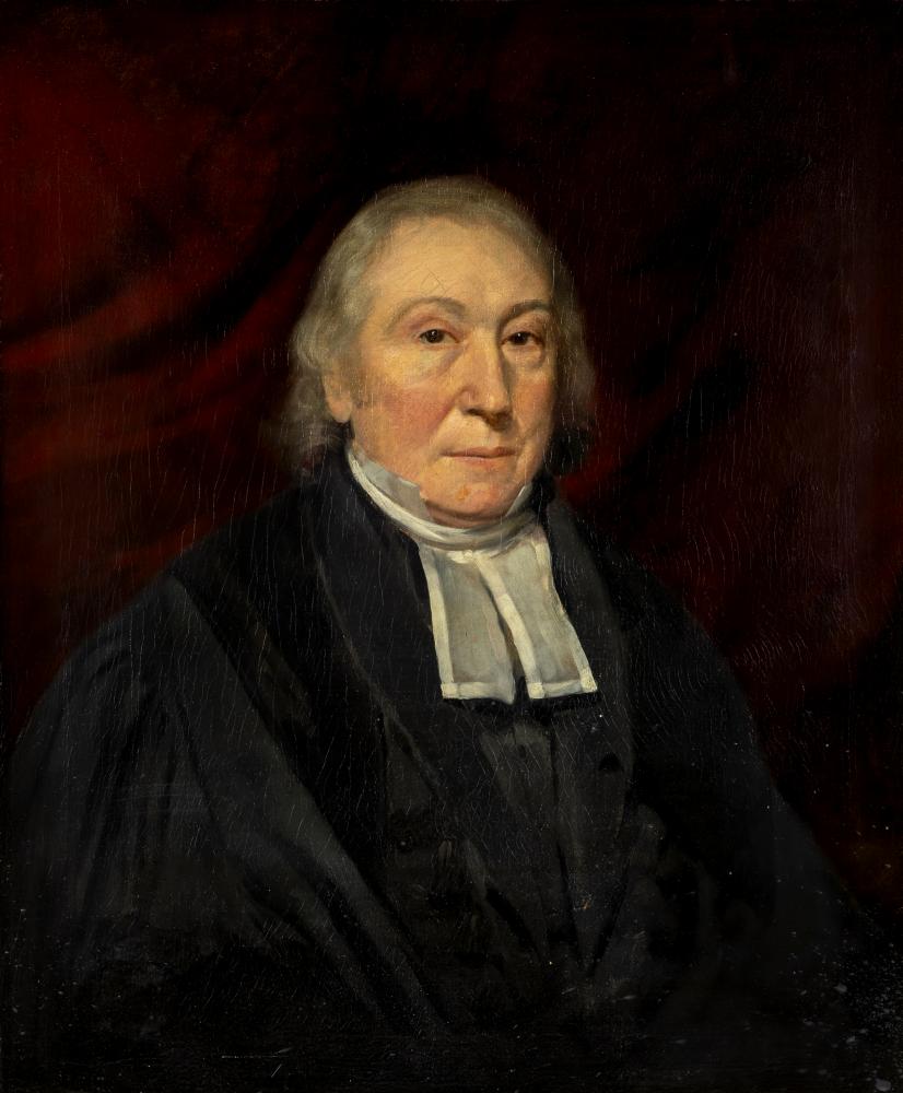 English School, 19th century Portrait of a Clergyman, head and shoulders, oil on canvas, 30" x 25", Image