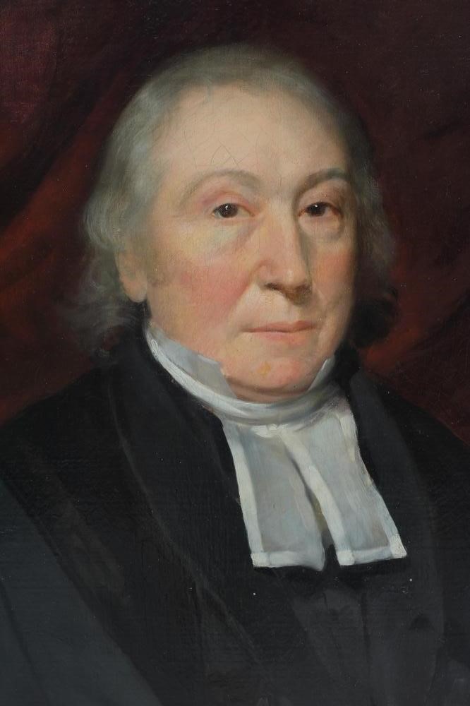 English School, 19th century Portrait of a Clergyman, head and shoulders, oil on canvas, 30" x 25", Image