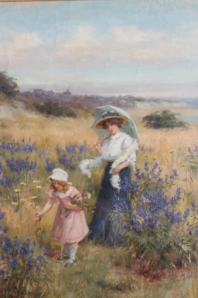 George Sheridan Knowles (1863-1931) A Summer's Day and Gathering Poppies, a pair, oil on canvas, 13" Image