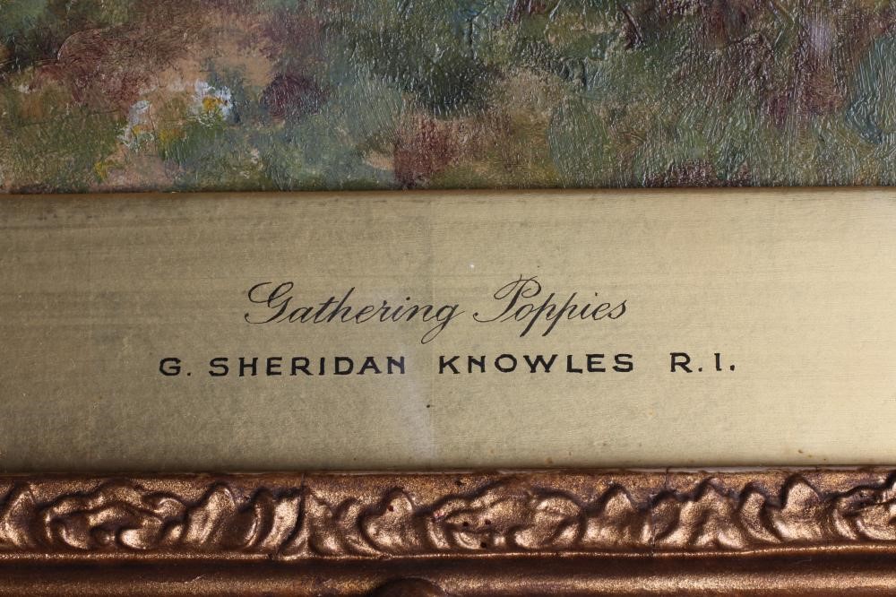 George Sheridan Knowles (1863-1931) A Summer's Day and Gathering Poppies, a pair, oil on canvas, 13" Image