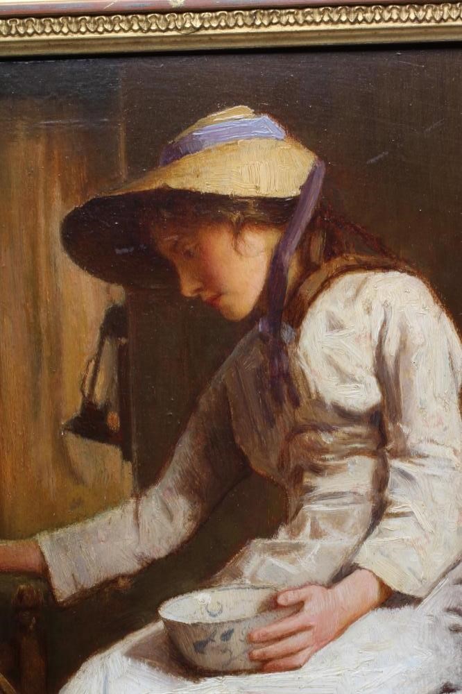 Carlton Alfred Smith (1853-1946) Feeding the Jackdaw, signed and dated 1905 lower left, oil on panel Image