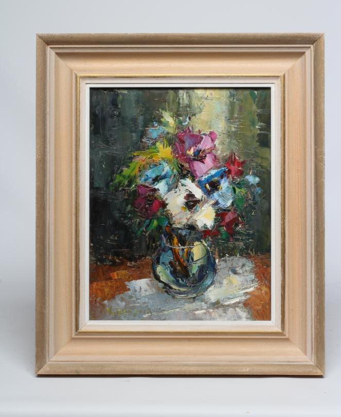 Valter Berzins (1925-2009) Anemones, signed lower left, oil on board, Chantry House Gallery label Image