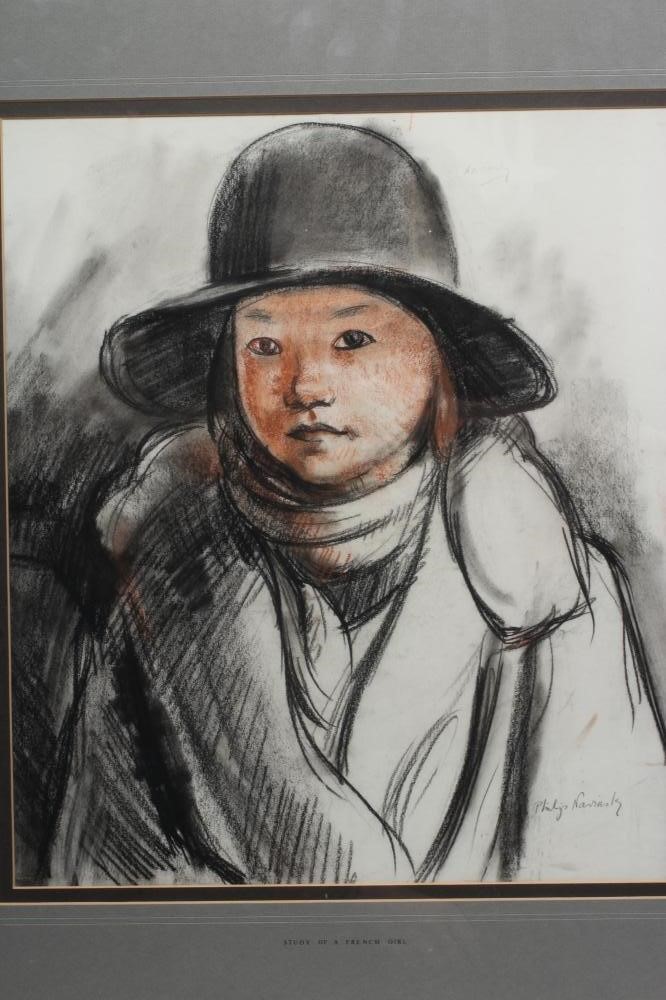 Philip Naviasky (1894-1983) Study of a French Girl, signed lower right, pastel, 18" x 15 1/2", Image