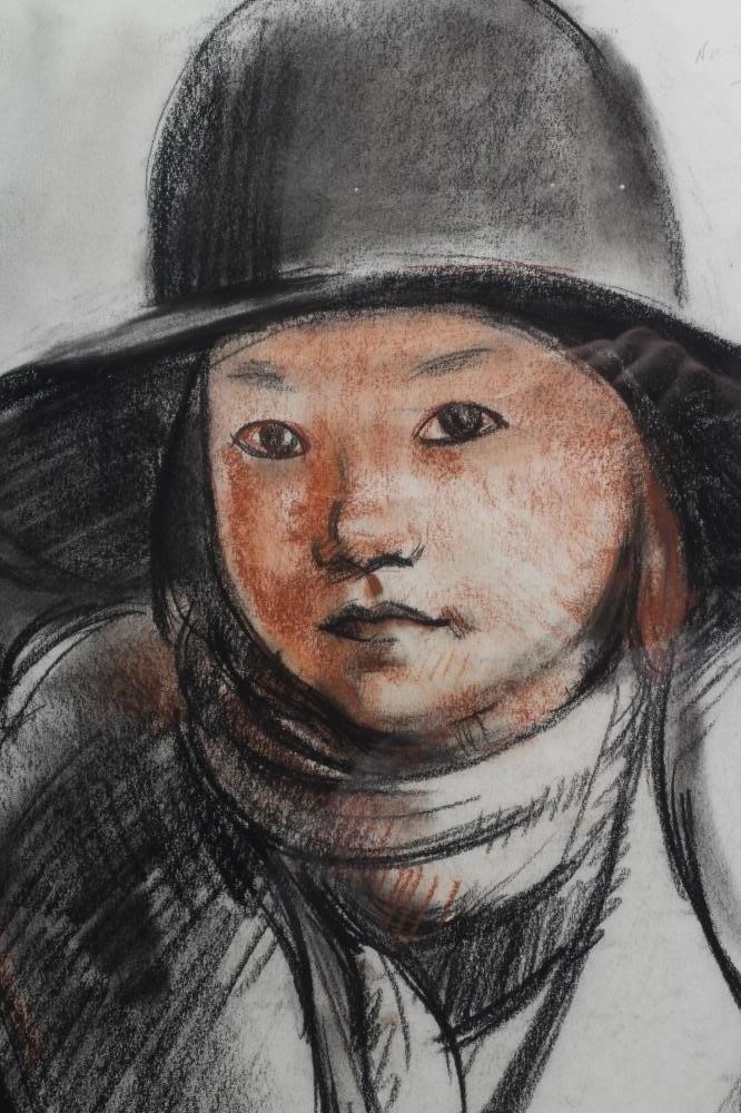 Philip Naviasky (1894-1983) Study of a French Girl, signed lower right, pastel, 18" x 15 1/2", Image