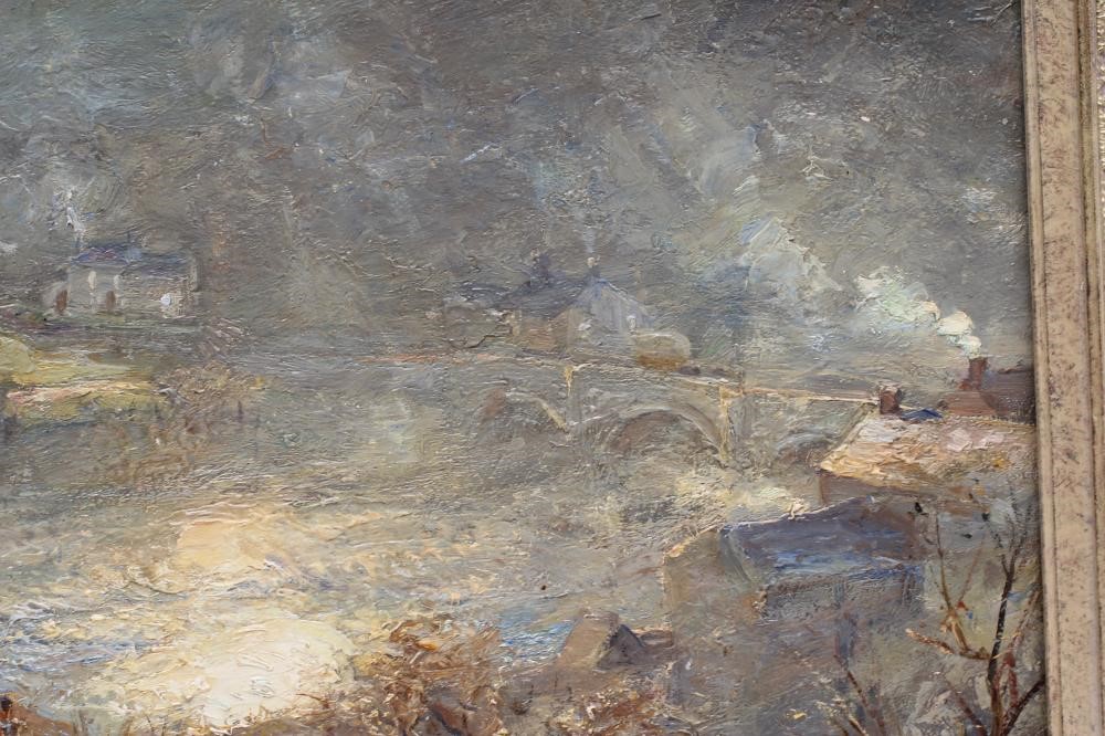 Herbert F Royle (1870-1954) Pateley Bridge, signed lower left, oil on canvas, 20 1/2" x 23 1/5" Image