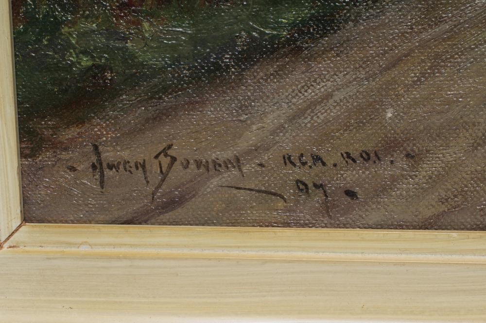 Owen Bowen (1873-1967) Sheep being driven over a Bridge Image