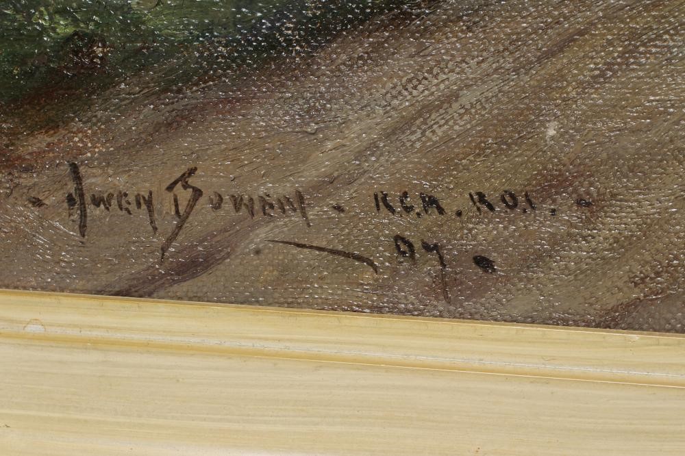 Owen Bowen (1873-1967) Sheep being driven over a Bridge Image