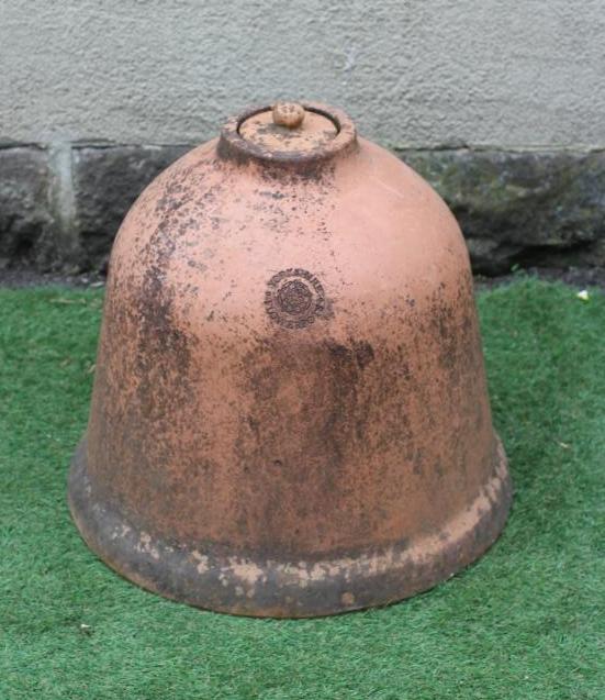 A TERRACOTTA RHUBARB FORCER manufactured by Yorkshire Flowerpots, of usual bell form, the detachable Image