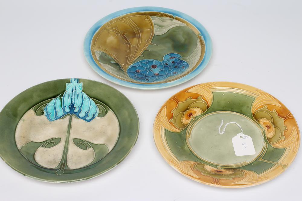 THREE MINTONS LTD. EARTHENWARE SECESSIONIST PLATES Image