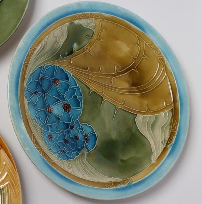 THREE MINTONS LTD. EARTHENWARE SECESSIONIST PLATES Image