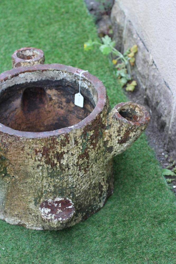 AN EARTHENWARE FAUX BOIS STRAWBERRY PLANTER, 15 1/2" x 14 1/2" (Est. plus 24% premium inc. VAT) Image