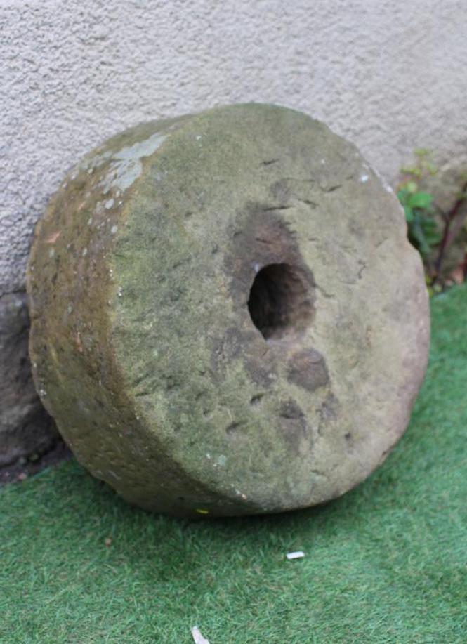 A SMALL SANDSTONE MILL WHEEL, 17" x 6" (Est. plus 24% premium inc. VAT) Image