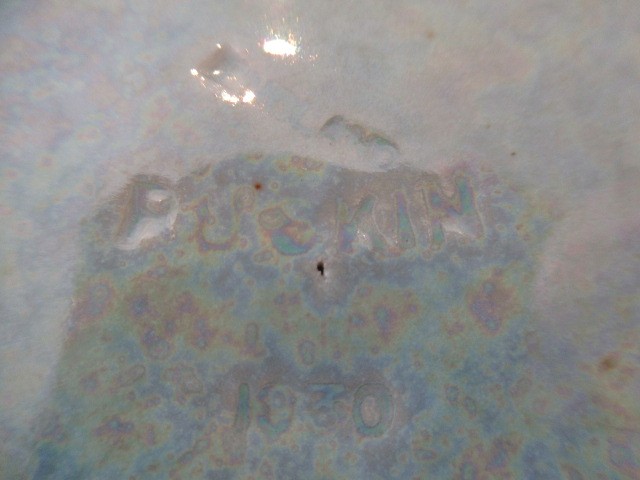 A RUSKIN POTTERY TURQUOISE LUSTRE GLAZED LILY VASE, 1930, of waisted cylindrical form, impressed Image