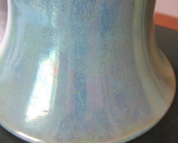 A RUSKIN POTTERY TURQUOISE LUSTRE GLAZED LILY VASE, 1930, of waisted cylindrical form, impressed Image