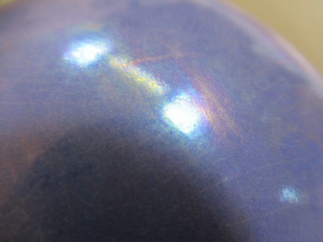 A RUSKIN POTTERY LILAC LUSTRE GLAZED BOTTLE VASE, 1910, impressed mark and date, 11" high (Est. plus Image