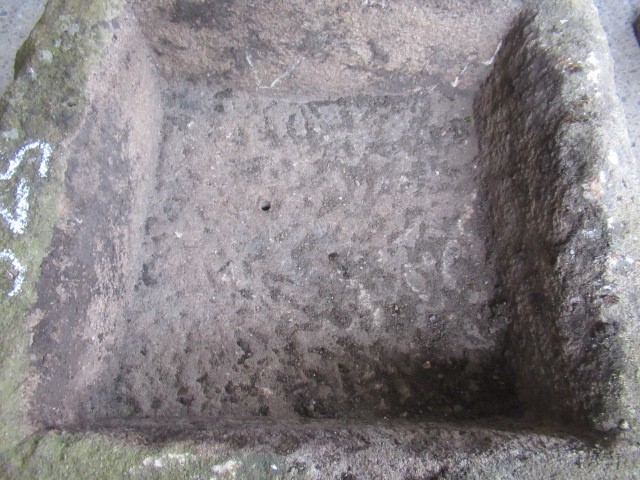 A SANDSTONE TROUGH of square rough hewn form, 24" x 10 1/2" Image