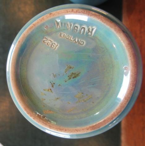 TWO RUSKIN POTTERY TURQUOISE GLAZED VASES, 1922, of inverted baluster form, 6 1/2" high, and Image