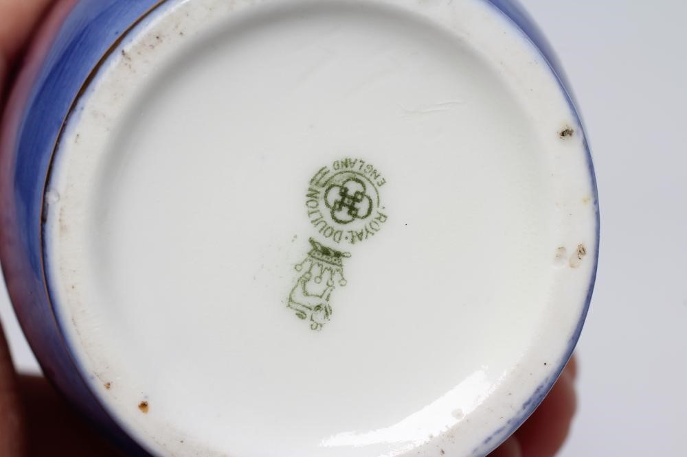 A PAIR OF ROYAL DOULTON 'BLUE CHILDREN' VASES, early 20th century, of rounded cylindrical form, Image