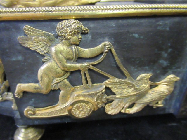 A FRENCH GILT AND PATINATED BRONZE MANTEL CLOCK BY BREGUET Image