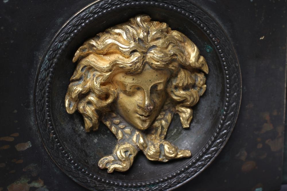 A FRENCH GILT AND PATINATED BRONZE MANTEL CLOCK BY BREGUET Image