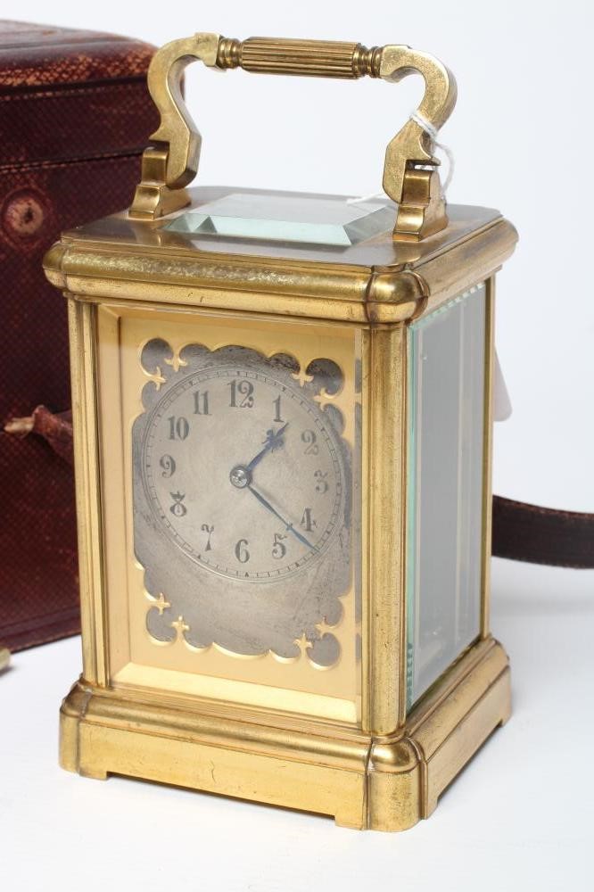 A BRASS CASED CARRIAGE CLOCK Image