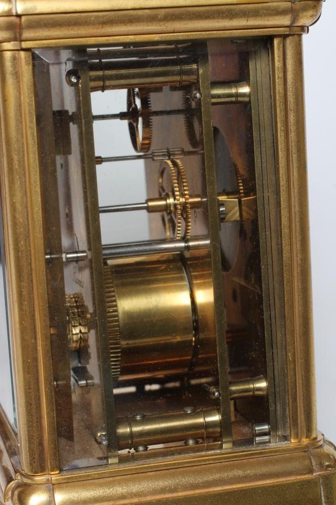 A BRASS CASED CARRIAGE CLOCK Image
